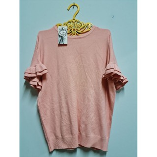 เสื้อไหมพรมผ้านิ่ม สาวอวบ สีโอรส