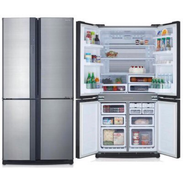 SHARP ตู้เย็น 4 ประตู (20.5 คิว, สีเงิน) รุ่น SJ-FX74T-SL