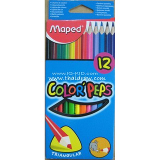 ดินสอสีไม้สามเหลี่ยมขนาดใหญ่พิเศษ 12 สี MAPED