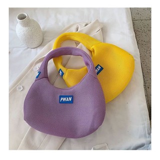 ☁️กระเป๋าถือ Pwan bag texture⚡ มีความตาข่ายแบบพองๆ นุ่มๆ สีสันสดใส สะพายไหล่ หรือถือก็สะดวก