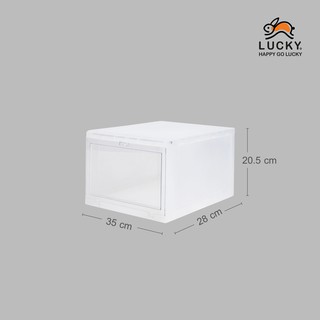 LUCKY HOME กล่องรองเท้าใสแบบเปิดฝาหน้า 1 ชิ้น LF-128 ขนาด (กว้างxลึกxสูง) : 35x 28x 20.5 cm