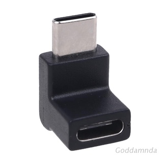 GODD  Right Angle 90 Degree USB 3.1 Type C Male to Female USB C Converter Adapter for Cellphone Tablet Laptop USB C Charger