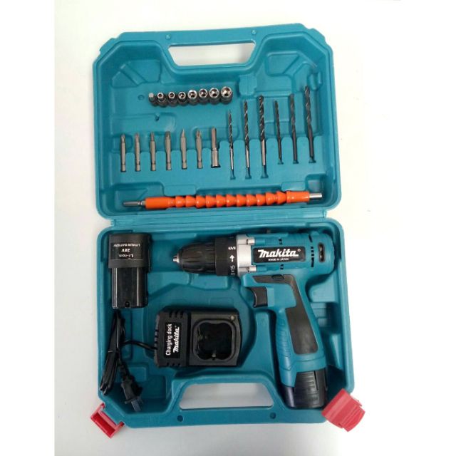 ชุดสว่านแบต สว่านไขควง สว่านไร้สาย Makita 28V พร้อมอุปกรณ์