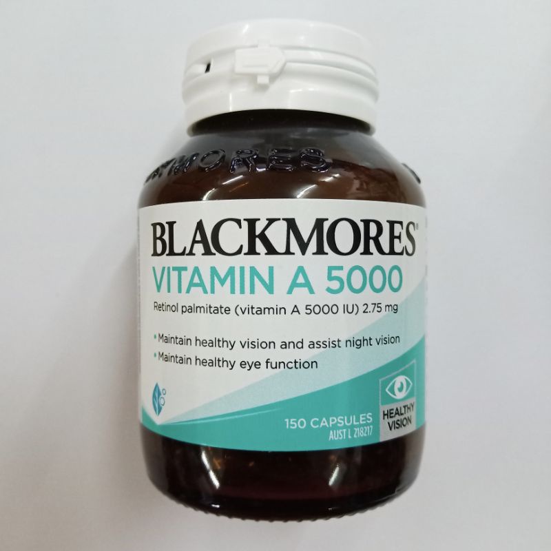 Blackmores Vitamin A 5000 IU 150 Capsules วิตามินเอ แบล็คมอร์ วิตามิน เอ 5000 ไอยู 150 แคปซูล บำรุงสายตา