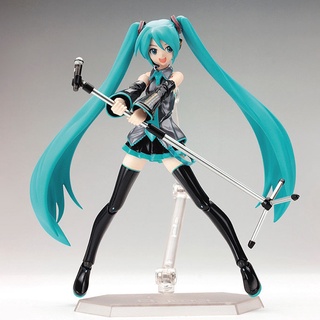 โมเดลฟิกเกอร์ PVC อนิเมะ Hatsune Miku Figma 014 Singer Miku ข้อต่อขยับได้ ขนาด 15 ซม. ของเล่นสําหรับเด็ก