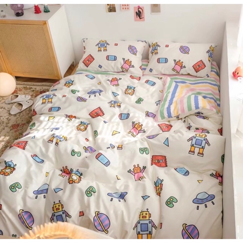 ชุดผ้าปูที่นอนพร้อมผ้านวมครบชุด 6ชิ้นขนาด3ฟุต3.5ฟุต 4.5ฟุต 4ฟุต 5ฟุต 5.5ฟุต 6ฟุต