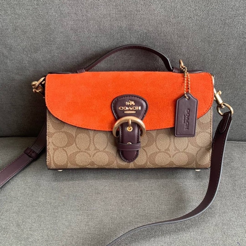 COACH KLEO TOP HANDLE IN SIGNATURE CANVAS (COACH C8516) Shopee Thailand