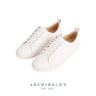 รองเท้า - Archibalds รุ่น Classic White Cobbler - Archibalds ผ้าใบหนังแท้ สีขาว ชาย/หญิง