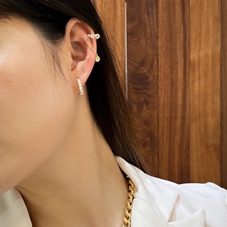 whisper.ring - Bryona Crystal Ear Clip (1ชิ้น) Earcuff ต่างหูหนีบ ต่างหูเกี่ยวคริสตัล