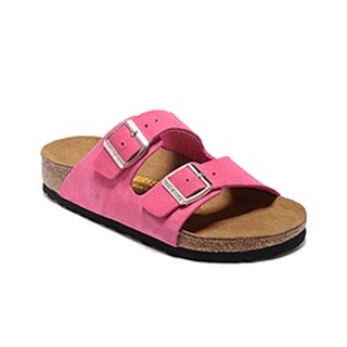 Burken Birkenstock รองเท้าแตะ สีแดง สไตล์คลาสสิก สําหรับผู้หญิง