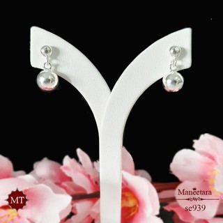 MT ต่างหูเงินแท้ บอลกลม แบบก้านเสียบ ติดหู Solid 925 Sterling Silver Earrings (se939) MT Jewelry มณีธารา