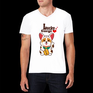 เสื้อลายหมา DF1 เสื้อยืด เสื้อยืดลายหมา สุนัขคอร์กี้ เสื้อยืดพิมพ์ลาย corgi dog T Shirt