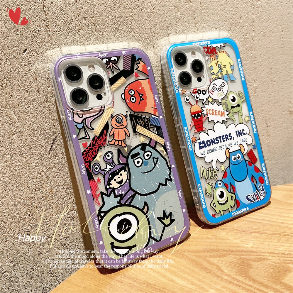 Doodle Monster Label Casing Huawei Y7A Y8p Y7p Y6p Y5p Y9 Prime 2019 Nova 7 SE 8i 7i 4e 3i 3 Nova 9 7 5T 8 Pro Cartoon Clear Phone Case Shockproof Silicone Soft Protective Cover