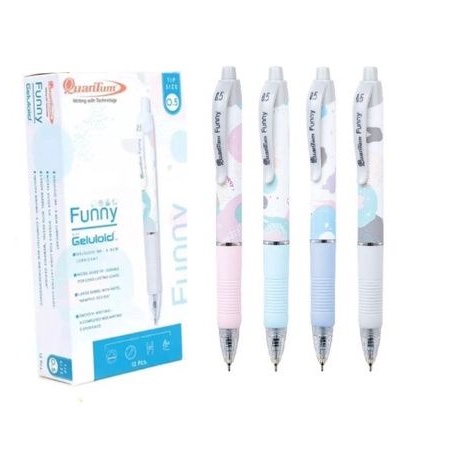 Quantum ปากกาลูกลื่นควอนตั้ม Funny หัว 0.5 (12ด้าม)(พร้อมส่ง)