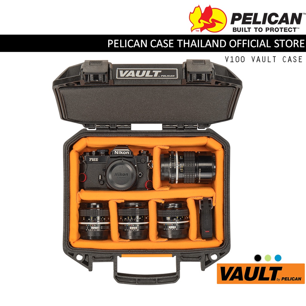 Pelican V100 Vault Case with Padded Divider - กระเป๋ากันน้ำกันกระเเทก