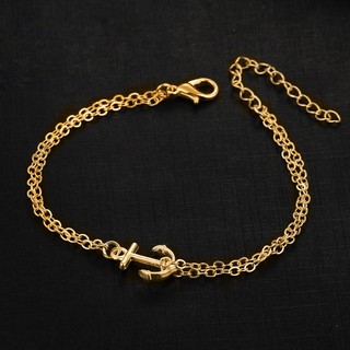 Boho เลดี้คู่ชั้น Anchor Charm เท้าเปล่าเท้าข้อเท้าสร้อยข้อเท้าข้อเท้า