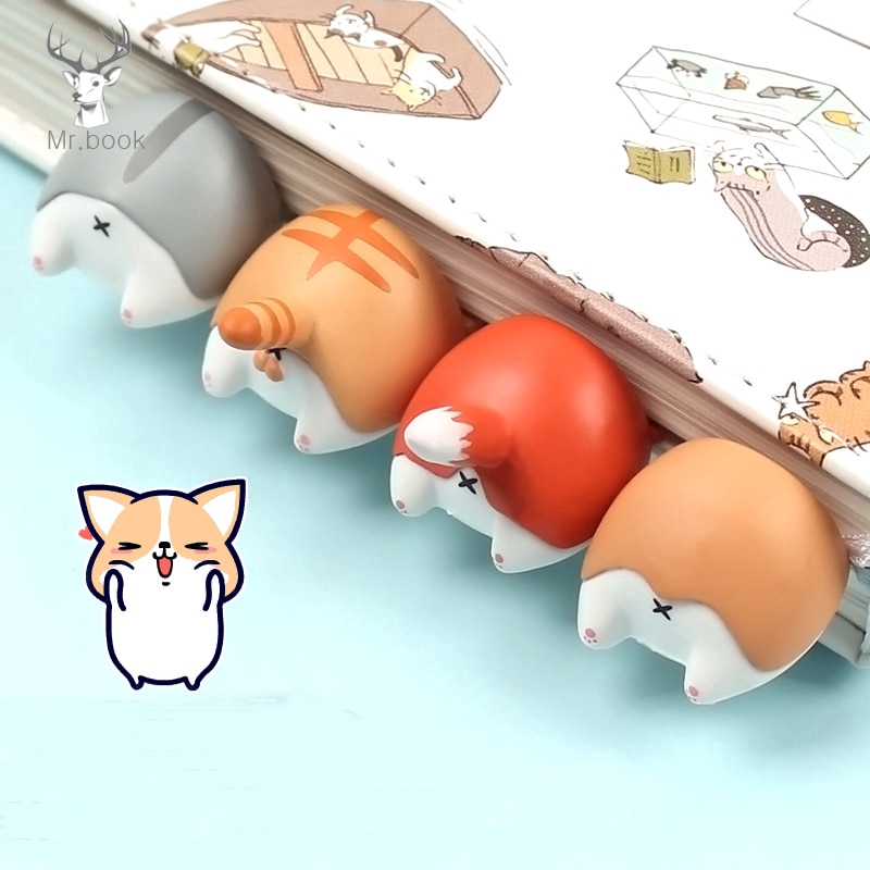 น่ารักการ์ตูนสุนัขแมวแมวหนูแฮมสเตอร์สุนัขจิ้งจอกที่คั่นหนังสือรายการอ่านหนังสือแปลกใหม่