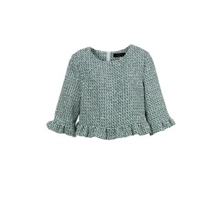 [ส่งฟรี] Senada AW2017 Tweed Cropped Peplum Blouse