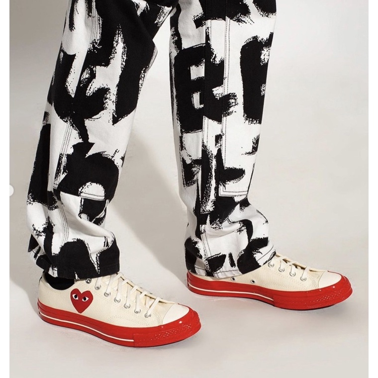 New play comme des garcon ×converse LOW TOP RED SOLE SHOES ร้องเท้าคอนเวิร์ส