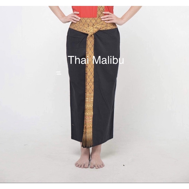 กางเกงลายไทย ทรงจีบหน้านาง