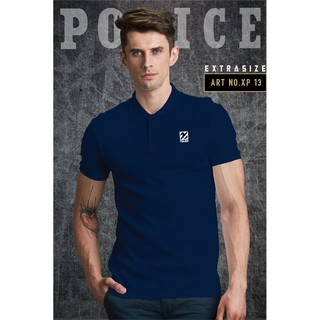 เสื้อโปโล Police  Extrasize ทรง Slim fit  พอดีตัว  ผุ้ชาย/ผู้หญิง  สีครีม,เขียว,แดง,กรม (XP13)