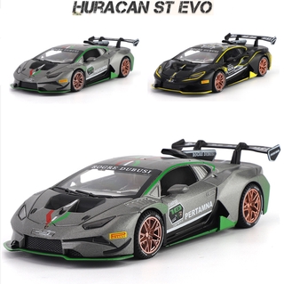 1:32 Lamborghini Huracan ST EVO โมเดลรถยนต์อัลลอย มีเสียง และไฟ ของเล่นสําหรับเด็ก