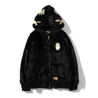 BAPE shark black gold series hoodie