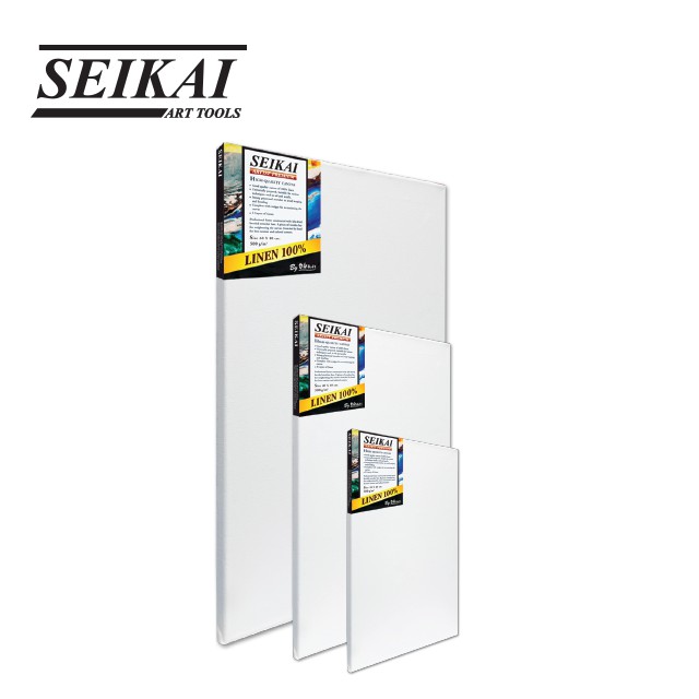 SEIKAI ผ้าใบลินิน 100% ผ้าใบแคนวาส เฟรมผ้าใบ เฟรมวาดรูป (LINEN CANVAS) 1 ผืน