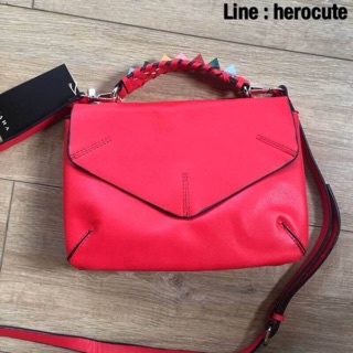 Zara TFR Leather Crossbody Bag ของแท้ ราคาถูก