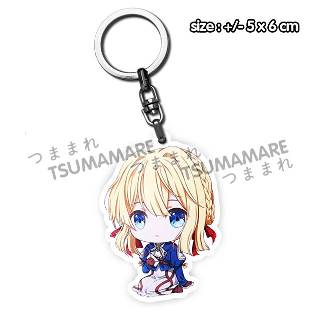 GANTUNGAN Violet Evergarden Tsumamare พวงกุญแจอะคริลิคอนิเมะ