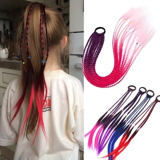 45cm Simple Elastic Hair Band Rubber Band Hair Accessories Kids Wig Headband  Twist Braid Rope Headdress Child Gift