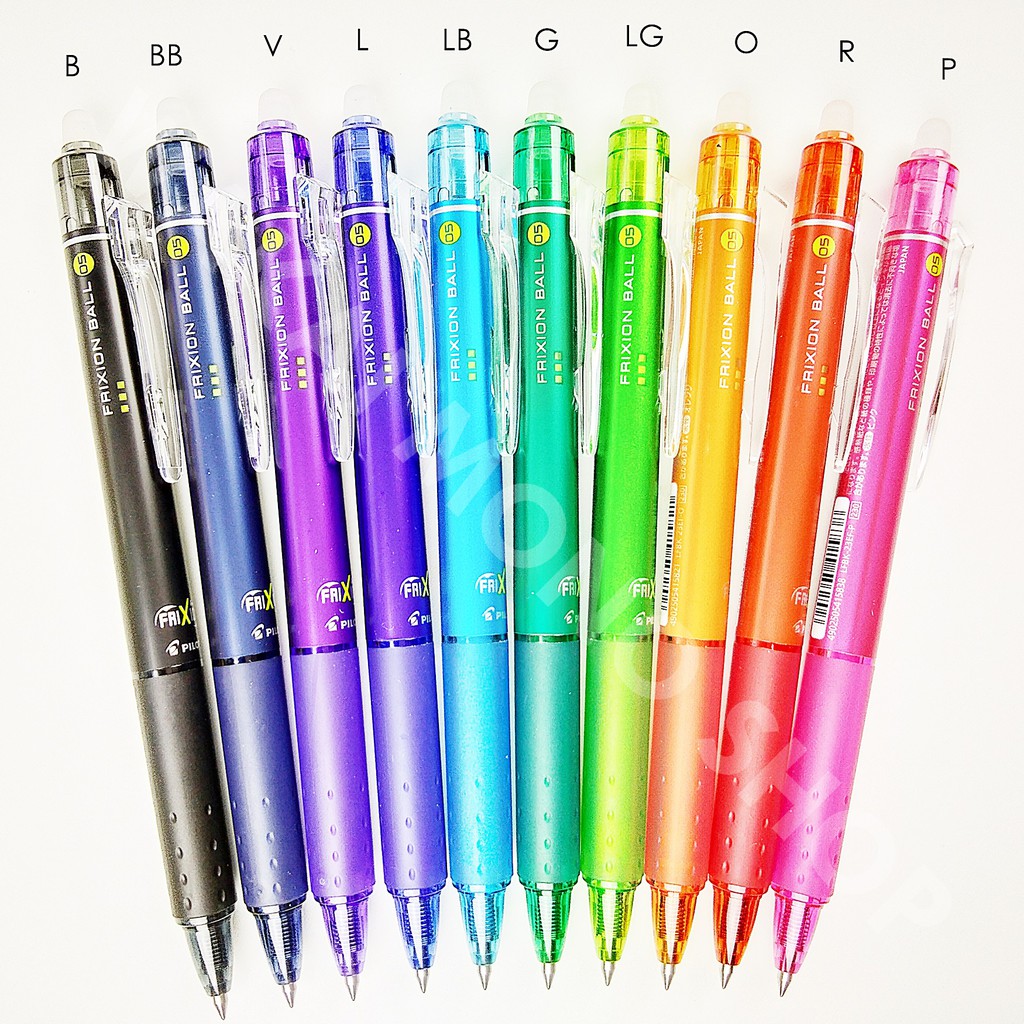 Pilot Frixion ปากกาลบได้ แบบกด หัว 0.7 มม. แพ็ค 10 สี