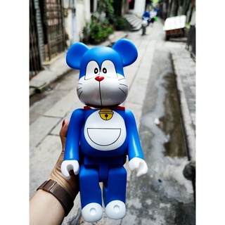 โมเดลฟิกเกอร์รูปโดราเอมอน 400% 50th Anniversary Doraemon Bearbrick Abs ขนาด 28 ซม