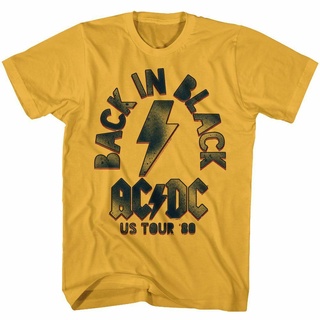 เสื้อยืด ผ้าฝ้าย พิมพ์ลาย Acdc-Back In สีดํา สไตล์คลาสสิก สําหรับผู้ชายS-5XL