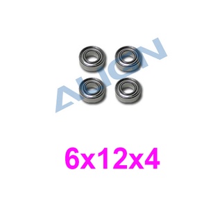 อะไหล่ฮอ 450/500/600 ลูกปืน (4ลูก) ใช้กับกิ๊บเบลด 6x12x4 Bearing(MR126ZZ) H50065 ALIGN T-rex อุปกรณ์เฮลิคอปเตอร์ Rc