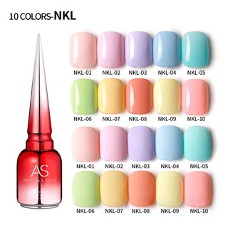 AS สีเจลทาเล็บ สีพาสเทล 10 สี รหัส NKL ส่งฟรี