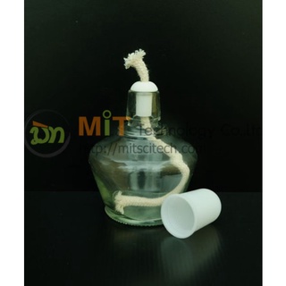 ตะเกียงแก้ว ตะเกียง ตะเกียงแอลกอฮอล์แก้วฝาครอบพลาสติก Alcohol Burner Glass 150ML (China)