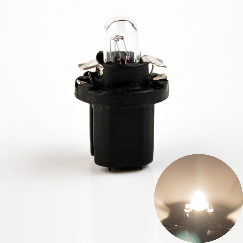 Car Halogen Bulb B8.5D 286T T5 Instrument Light 12V1.2W Clear Glass Warm White Color Car Gauge Lights Auto Lamp (1 Piece)