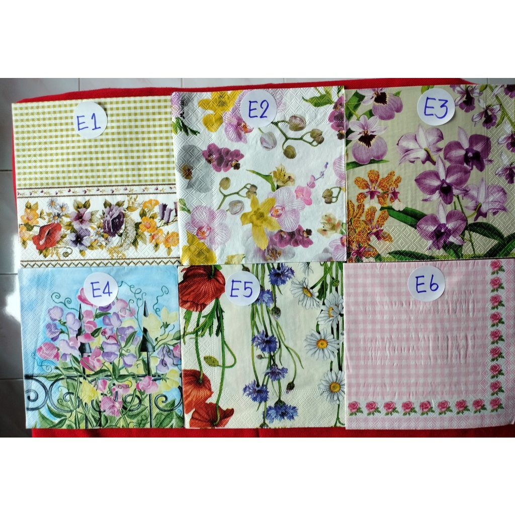 กระดาษแนพกิ้น งานเดคูพาจ DIY ซื้อ10แถม1_กลุ่ม E