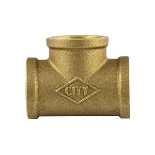 Joints FPT BRASS FAUCET TEE SOCKET CITY 1/2" Pipe fitting Water supply system ข้อต่อ ข้อต่อสามทางทองเหลืองเกลียวใน 90 CI