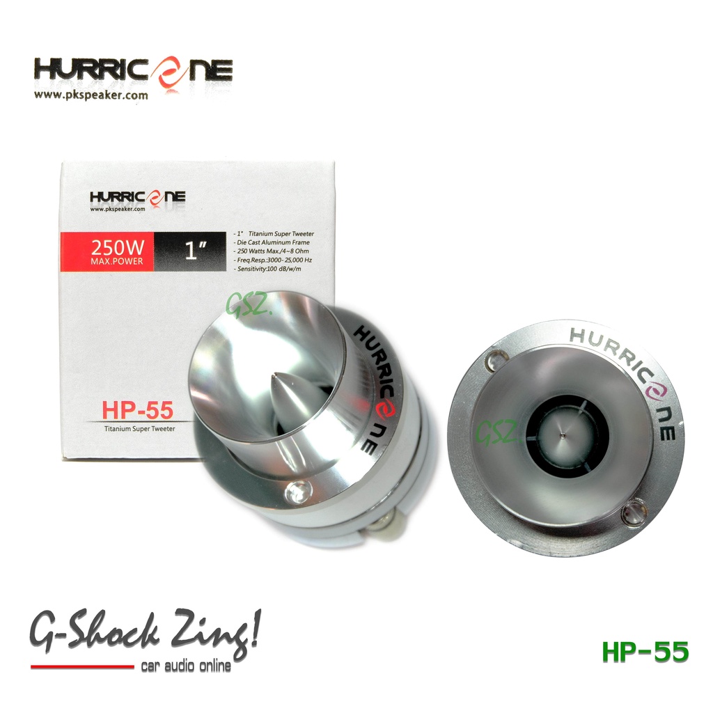 HURRICANE ลำโพงเสียงแหลม Die Cast กรอบอลูมิเนียม 250 Watts Max HURRICANE รุ่น HP-55 250watts =1คู่