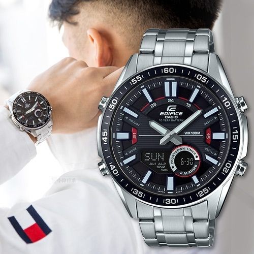 นาฬิกา Casio Edifice โครโนกราฟ รุ่น EFV-C100D นาฬิกาผู้ชายสายแสตนเลส 2ระบบ ของแท้ 100% รับประกันศูนย์ CMG 1 ปี