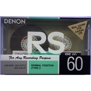 Blank Cassette Tape ซีล เทปคาสเซ็ตเปล่าวินเทจ Denon RS 60 นาที Normal Position Type I ซีล Made in Japan ปี 1990 เทปเปล่า