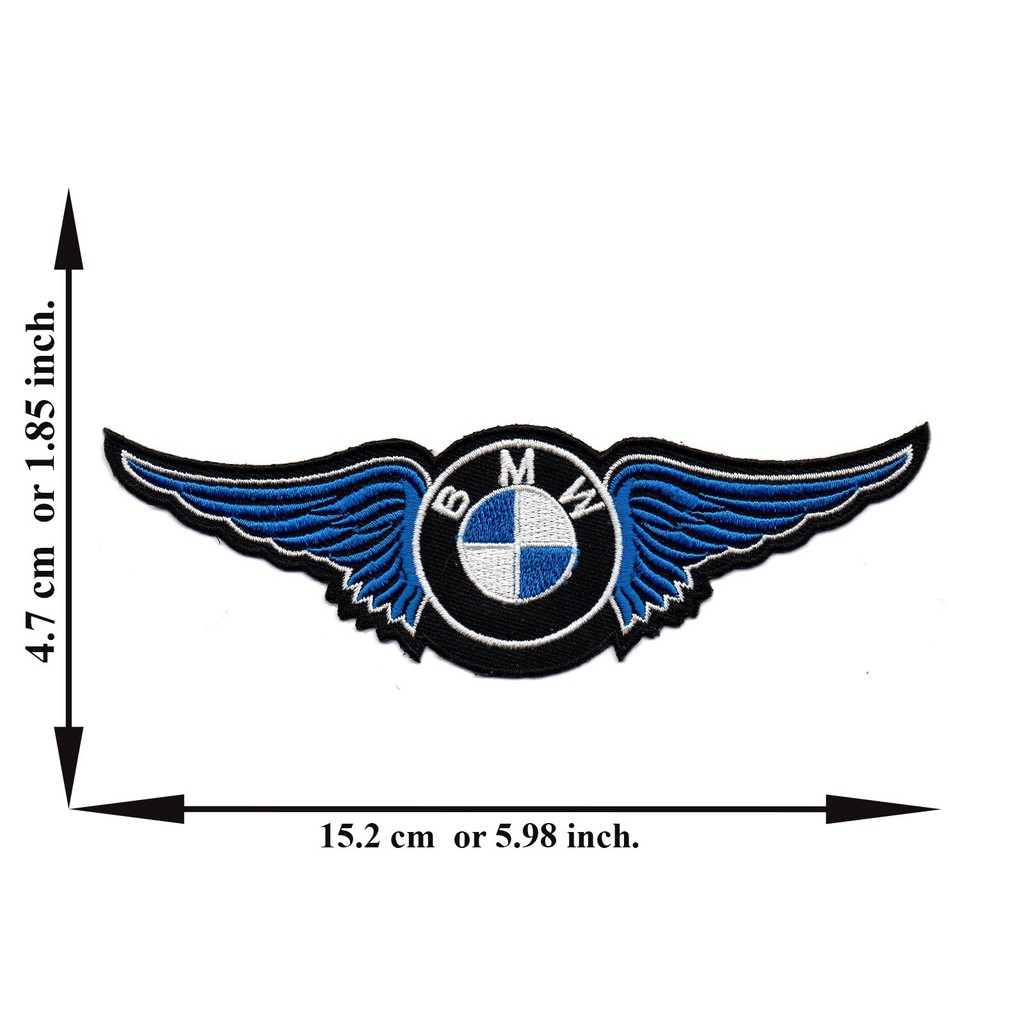 ตัดรีด ตัวรีดติดเสื้อ อาร์มปัก ติดเสื้อปัก ปักเสื้อ DIYลาย BmW มีปีก