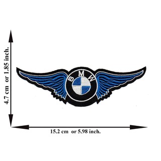 ตัดรีด ตัวรีดติดเสื้อ อาร์มปัก ติดเสื้อปัก ปักเสื้อ DIYลาย BmW มีปีก