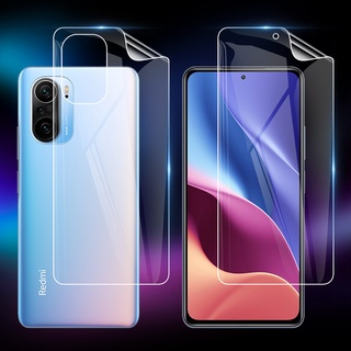 ฟิล์มไฮโดรเจล บางพิเศษ สําหรับ Xiaomi Poco F3 Mi 11i 11X Redmi K40 Pro Plus นิ่มพิเศษ TPU ด้านหน้า ด้านหลัง แบบเต็ม ป้องกันหน้าจอ ฟิล์มป้องกันโปร่งใส (ไม่ใช่กระจกนิรภัย)