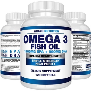 💥พร้อมส่ง💥Omega 3 Fish Oil 4,080 mg. High EPA 1200mg + DHA 900mg (120 Soft Gels)