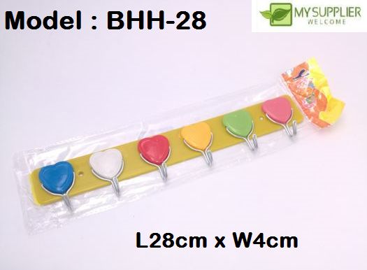 รูปทรงความรักพร้อมตะขอ 6 อัน L28cm*W4cm