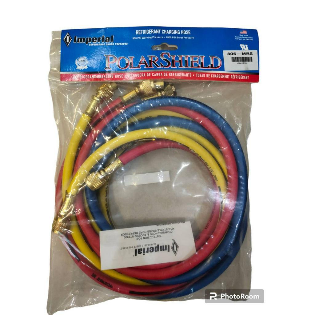 IMPERIAL ของแท้ Made in USA สายชาร์จน้ำยา 72 นิ้ว 3 เส้น ยี่ห้อ IMPERIAL รุ่น 806-MRS (800PSI) ขนาดเกลียว 1/4"-1/4"