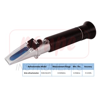 RHB-50ATC JEDTO BRIX REFRACTOMETER เครื่องวัดความหวาน แบบกล้องส่อง โดยใช้การหักเหของแสง[ของแท้ จำหน่ายโดยตัวแทนแต่งตั้ง]